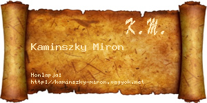 Kaminszky Miron névjegykártya